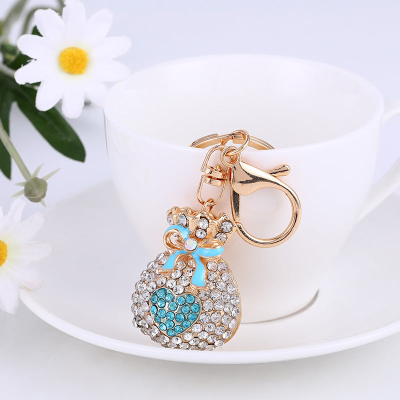 Wholesale Alloy Rhinestone Lucky Bag Keychain